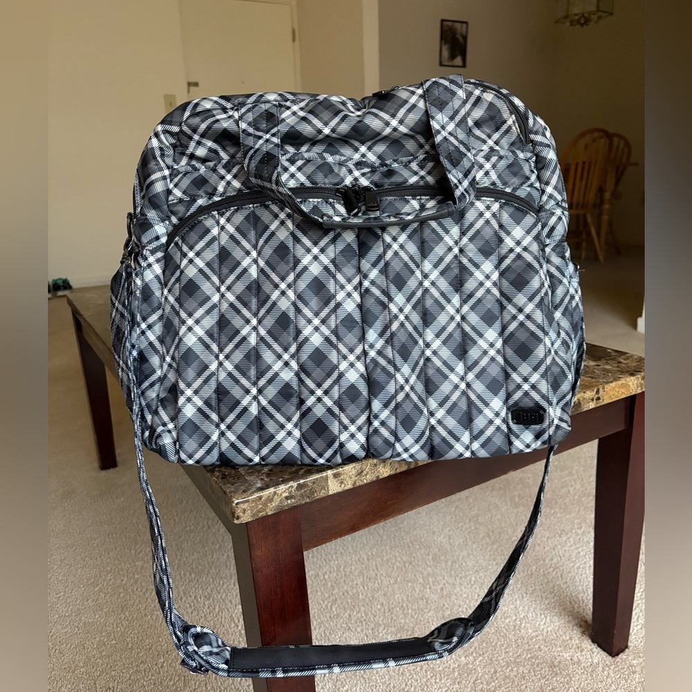 Lug Boxer 2 Convertible Overnight Bag-Plaid Grey-NWOT - Picture 3 of 13